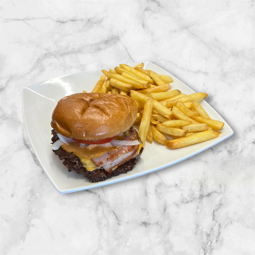 Bacon Smash Burger With Fries 